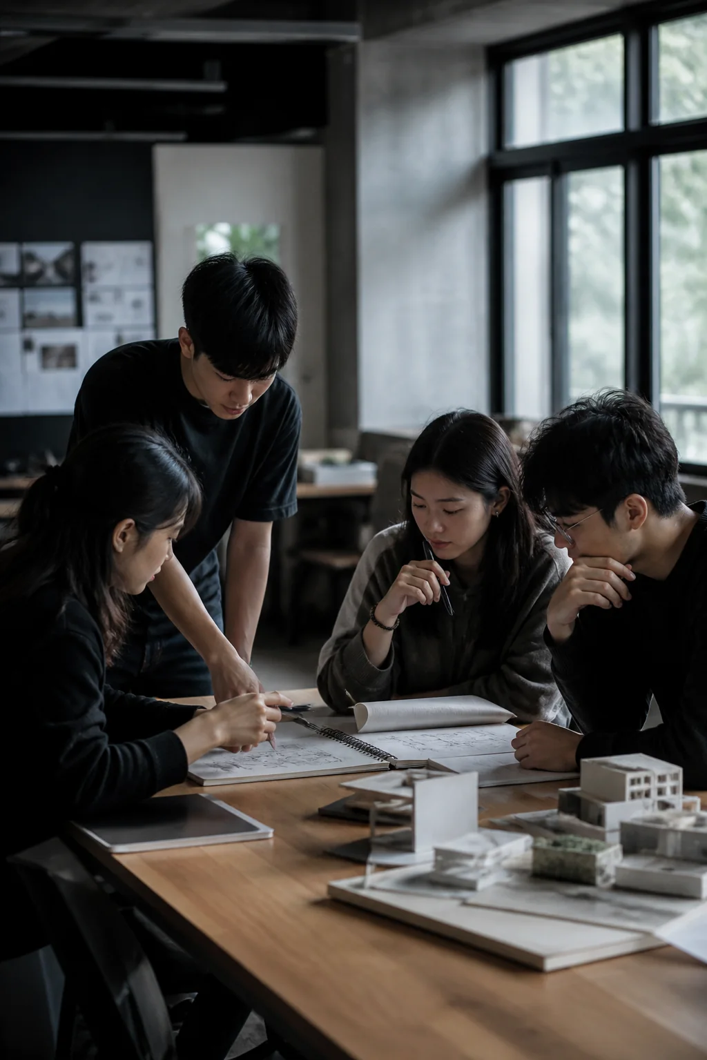 學生在設計教室中協作學習